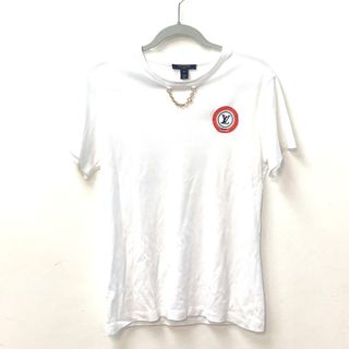 ルイヴィトン(LOUIS VUITTON)のルイヴィトン LOUIS VUITTON レインボーパッチ ワッペン アパレル トップス  半袖Ｔシャツ コットン ホワイト(Tシャツ(半袖/袖なし))