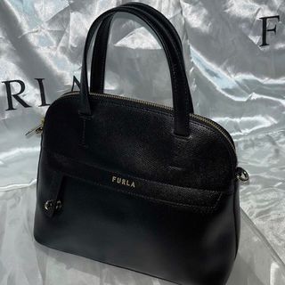 フルラ(Furla)の未使用　FURLA フルラ　トートバッグ　ショルダー紛失　ブラック　レザー　本革(トートバッグ)