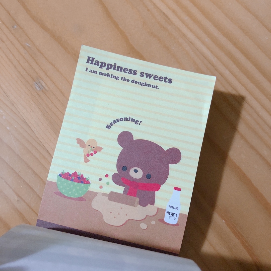 メモ帳 ミニ くま くまちゃん キャラクター ドーナツ 可愛い