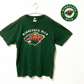 【美品】ミネソタワイルド　ホッケー　半袖　tシャツ アメリカ古着　Ｌ　チームロゴ(Tシャツ/カットソー(半袖/袖なし))