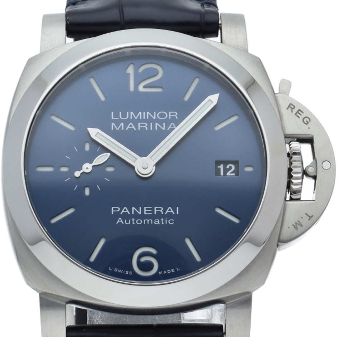 PANERAI(パネライ)のパネライ ルミノール マリーナ クアランタ 40mm 保証期間中(2022.10) PAM01270 箱 保証書 バンド SS/革 メンズ時計 ブルー 美品 【未使用】 メンズの時計(その他)の商品写真