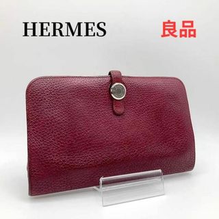 エルメス(Hermes)のエルメス トゴ ドゴンGM デュオ レザー ワインレッド 長財布 二つ折り 赤(財布)