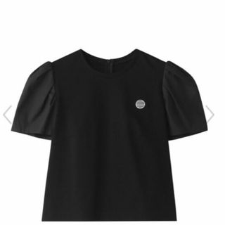 ボーダーズアットバルコニー(BORDERS at BALCONY)のボーダーズアットバルコニー　パフスリーブTシャツ　BLACK(Tシャツ(半袖/袖なし))