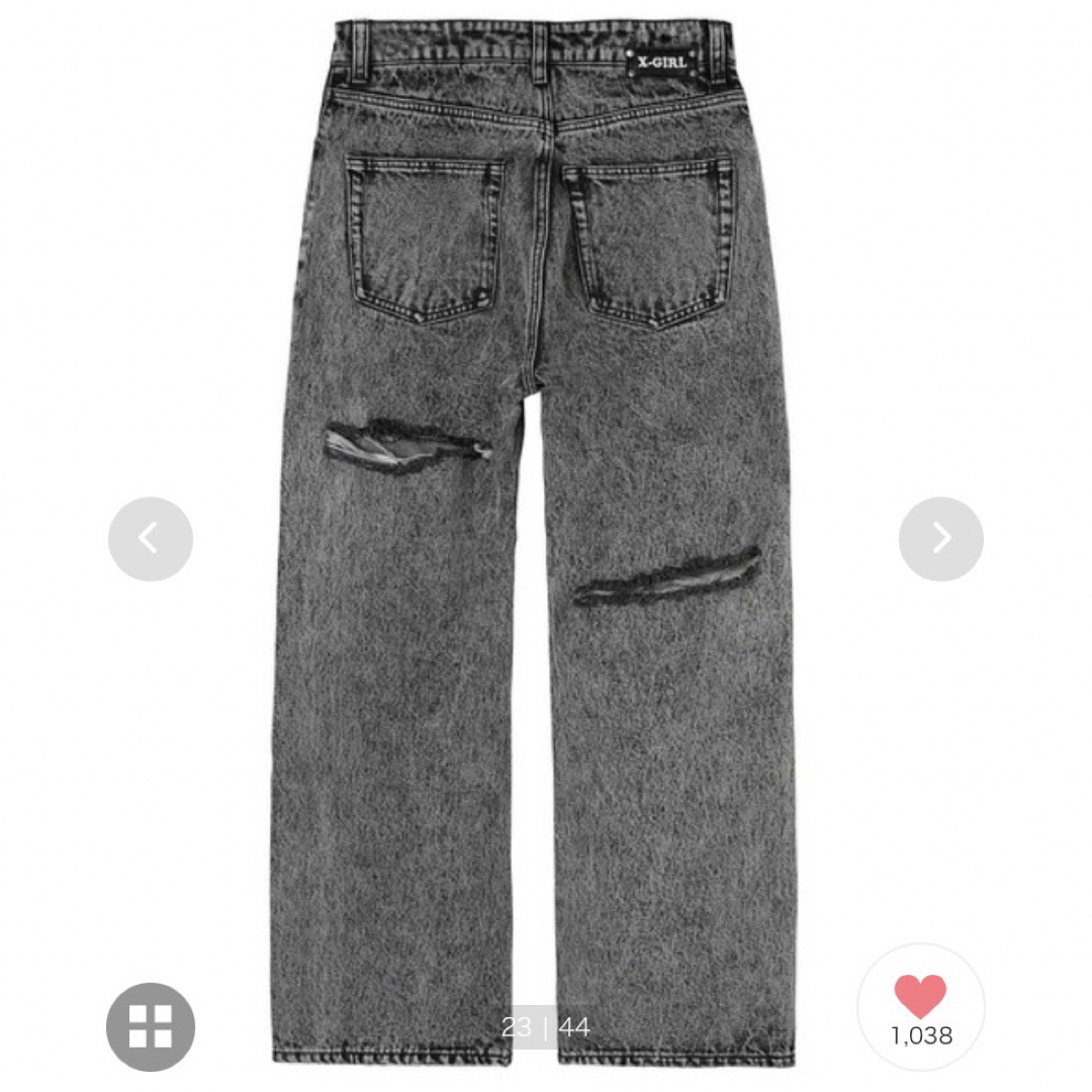 X-girl(エックスガール)のX-girl/DISTRESSED DENIM PANTS レディースのパンツ(デニム/ジーンズ)の商品写真