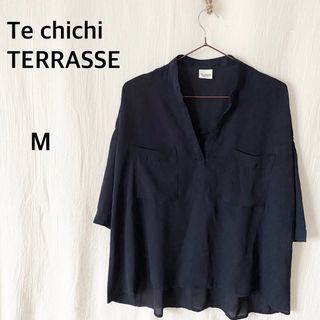 テチチ(Techichi)のTe chichi TERRASSE ネイビー　半袖　シャツ　トップス　Mサイズ(シャツ/ブラウス(半袖/袖なし))