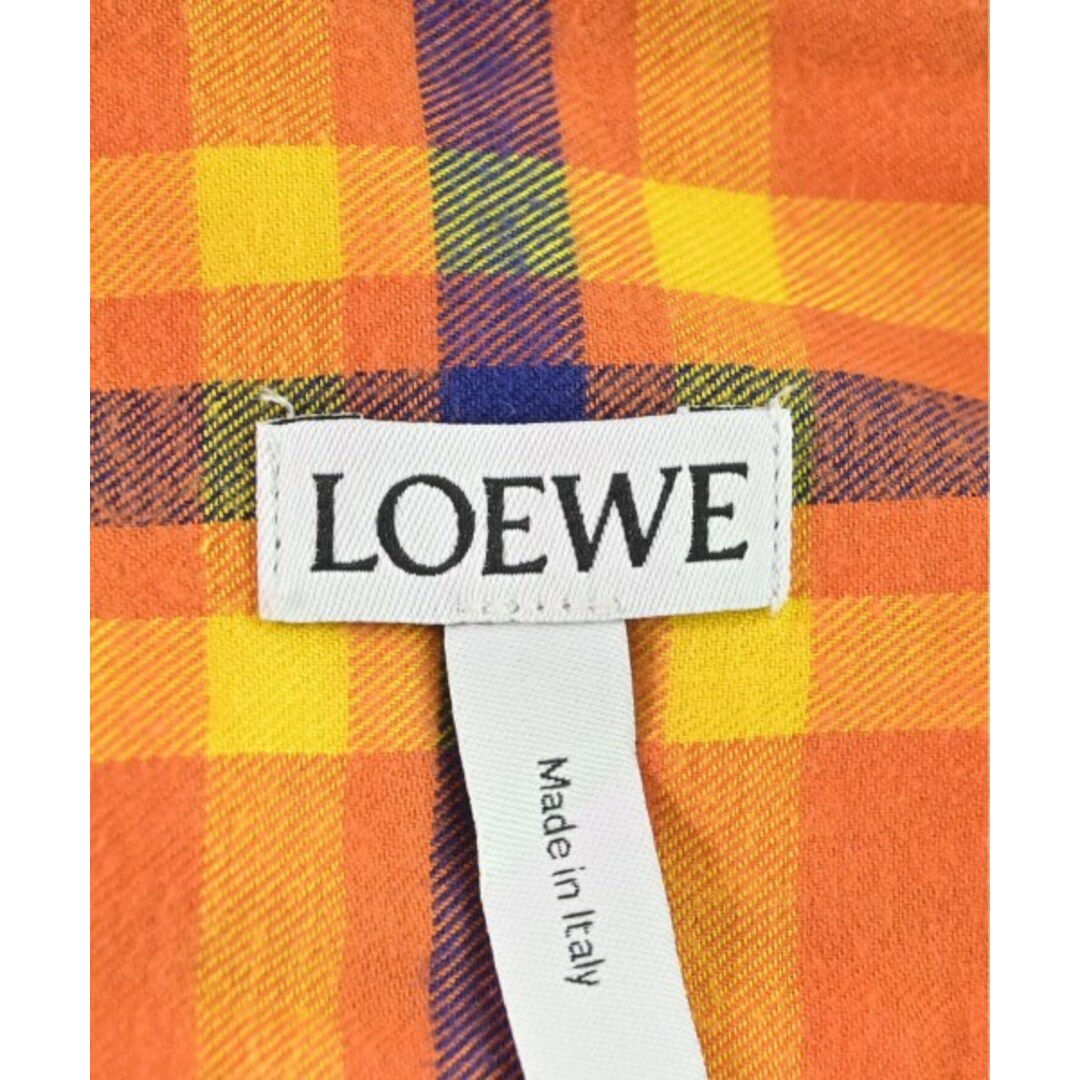 LOEWE(ロエベ)のLOEWE ロエベ カジュアルシャツ 4(XL位) オレンジx黄x紺(チェック) 【古着】【中古】 レディースのトップス(シャツ/ブラウス(長袖/七分))の商品写真