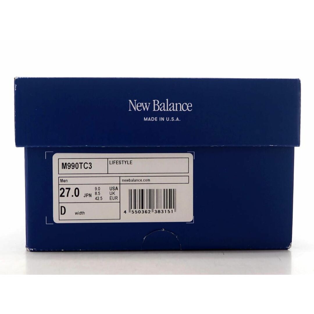 New Balance ニューバランス M990TC3 スニーカー size27/グリーン ■■◎メンズ