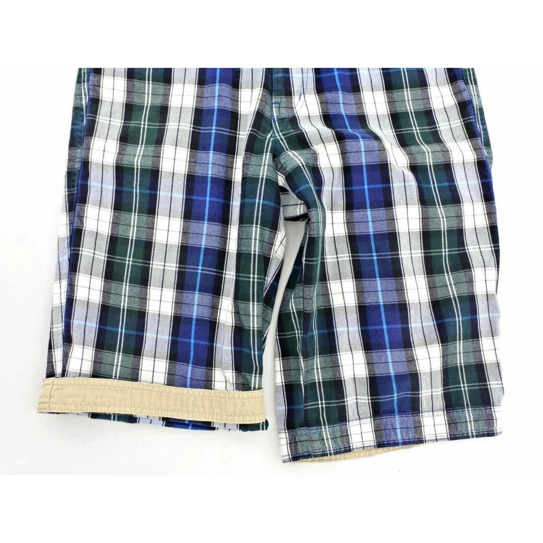 BOYCOTT(ボイコット)のBOYCOTT ボイコット チェック ハーフ パンツ size2/紺ｘ緑 ■◆ メンズ メンズのパンツ(ショートパンツ)の商品写真