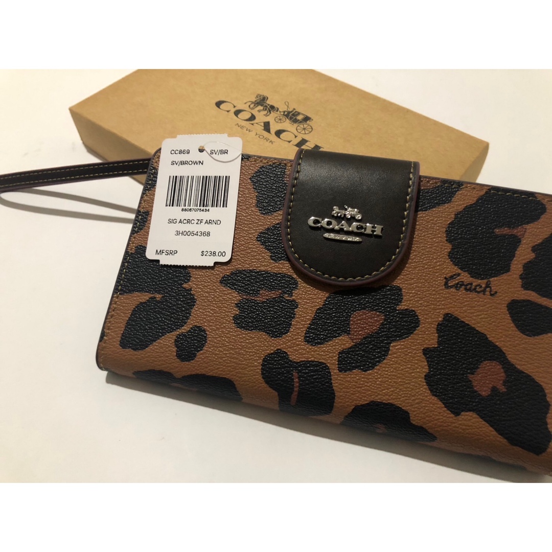 新品　coach コーチ　ONE SIZE ヒョウ柄　cc869