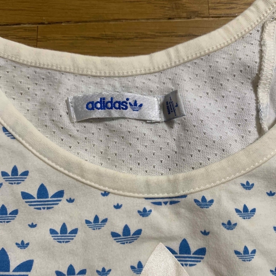 Originals（adidas）(オリジナルス)の③ adidas 総ロゴ タンク 背中 一部 メッシュ  レディースのトップス(タンクトップ)の商品写真