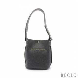 ビューティフルピープル(beautiful people)のrecycled felt const ructive shoulder bag コンストラクティブ ショルダーバッグ リサイクルフェルト グレー 22AW(ショルダーバッグ)