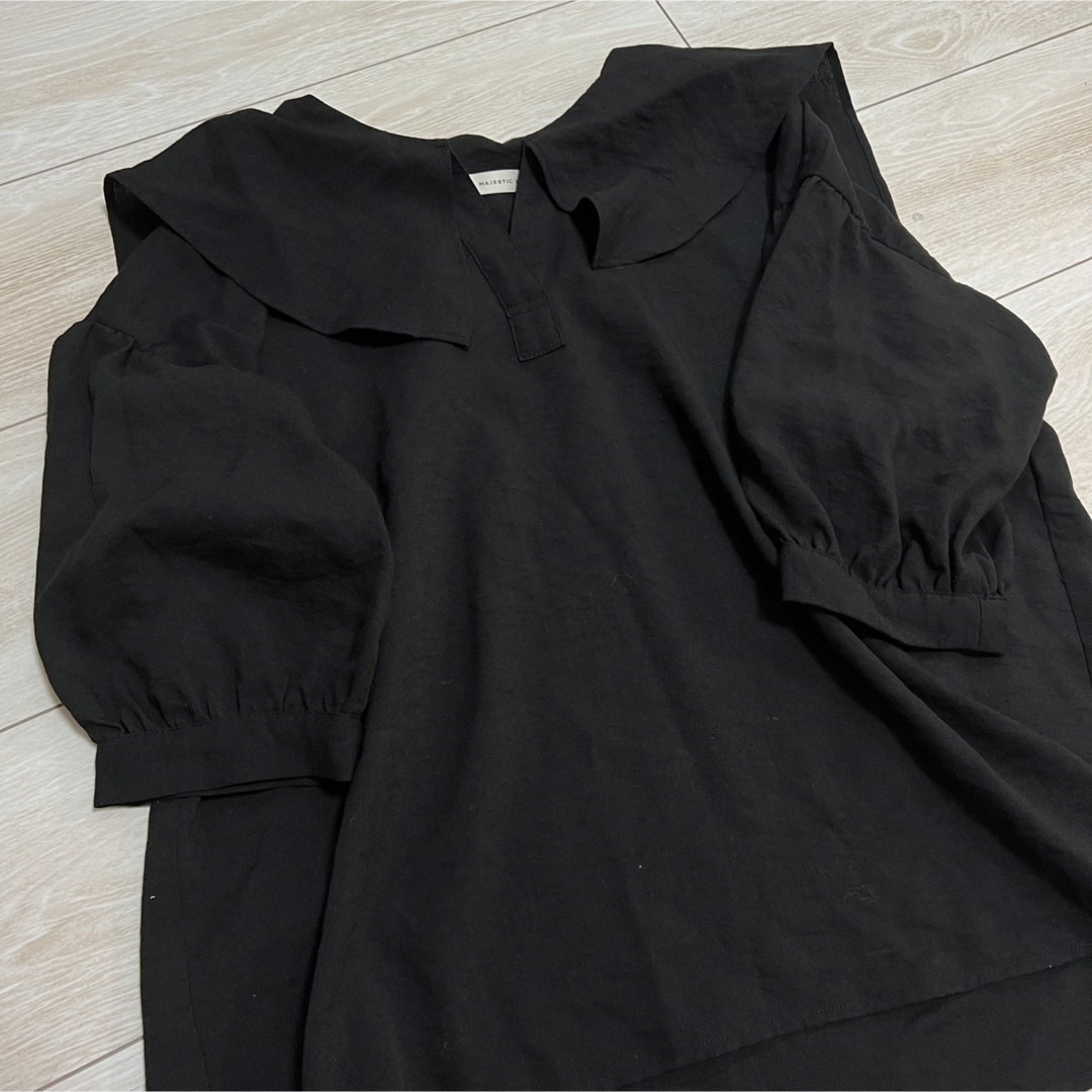 セーラー　ブラウス　ブラック　S レディースのトップス(シャツ/ブラウス(半袖/袖なし))の商品写真