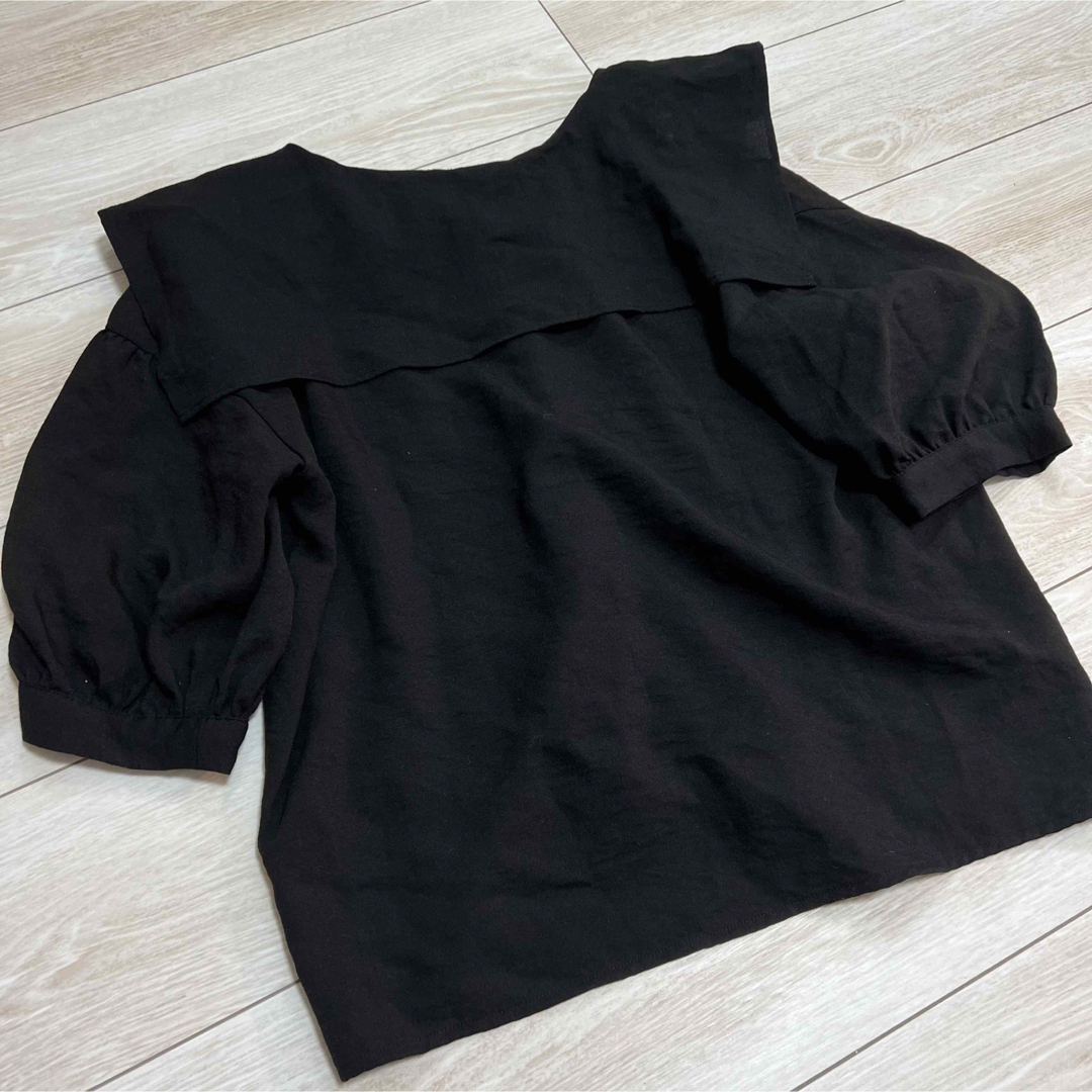 セーラー　ブラウス　ブラック　S レディースのトップス(シャツ/ブラウス(半袖/袖なし))の商品写真