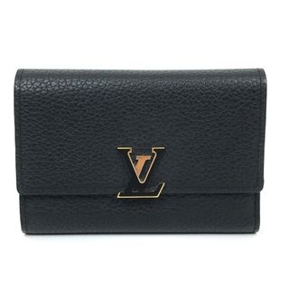 ルイヴィトン(LOUIS VUITTON)のルイヴィトン LOUIS VUITTON ポルトフォイユ カプシーヌ コンパクト M80795 レオパード 3つ折り財布 トリヨンレザー ブラック(財布)