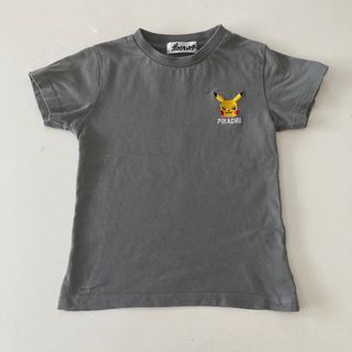 ポケモン(ポケモン)のポケモンポケットモンスターピカチュウ刺繍シンプルTシャツ(Tシャツ/カットソー)