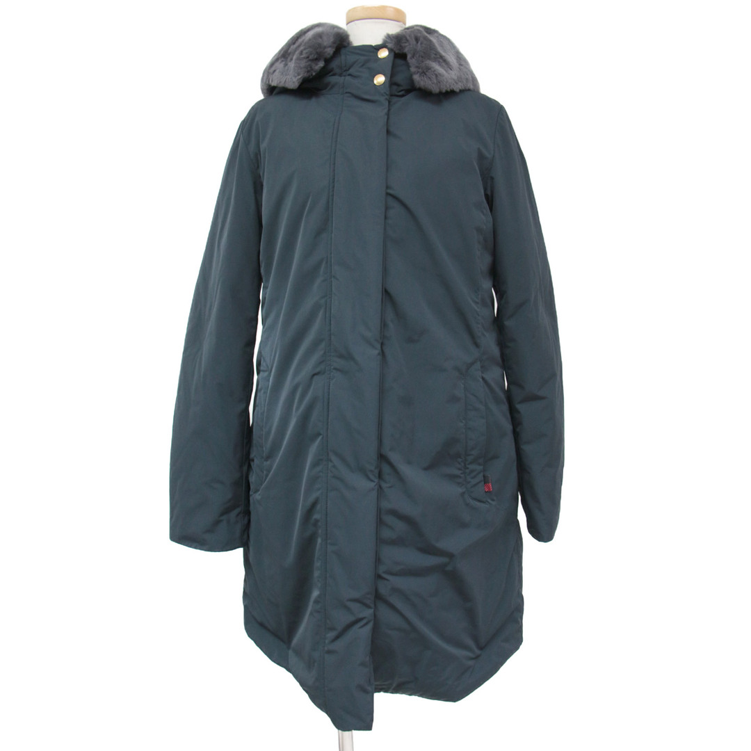 WoolRich ウールリッチ UNITED ARROWS ユナイテッドアローズ 別注 コート ダウン アウター ネイビー 紺 M ロング フード ラビットファー MAPLE おしゃれ シンプル きれいめ 大人女子 ブランド 上品 カジュアル ベーシック 羽織り 防寒【レディース】