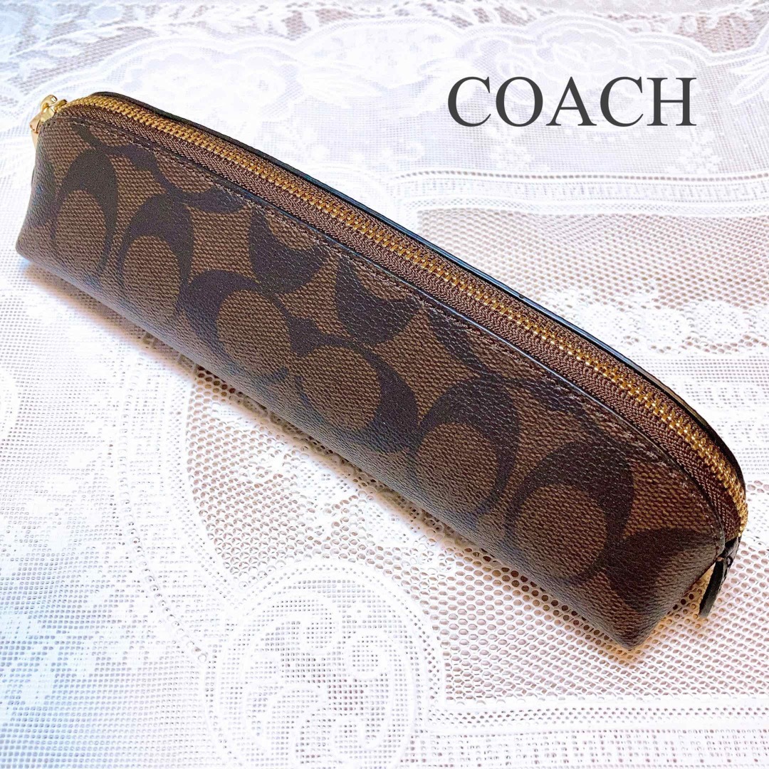 【COACH】ペンケース シグネチャー ブラウン ブラック