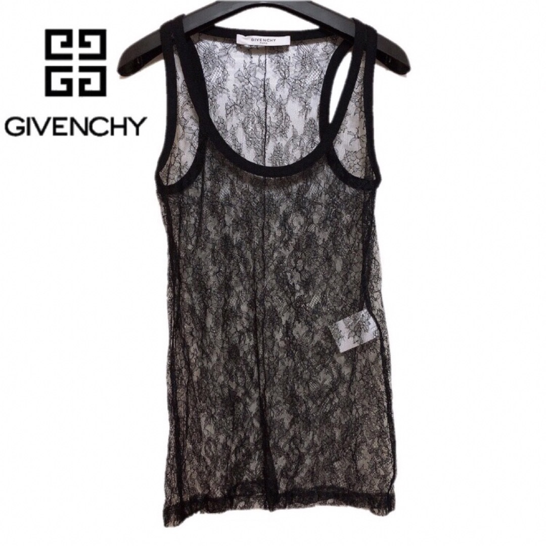 【新品】GIVENCHY ジバンシィ フローラル レース ノースリーブ ブラック