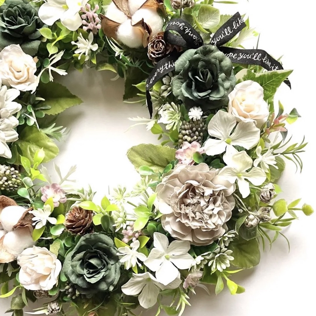 アンティーク調。:°ஐ*。ガーベラ×薔薇のリース♡フラワーリース♡秋リース アンティーク調。:°ஐ*。ガーベラ×薔薇のリース♡フラワーリース