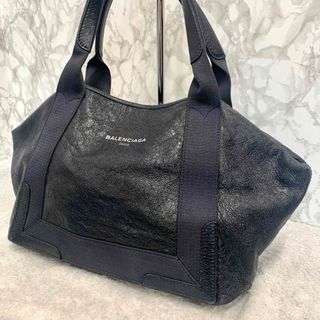 バレンシアガ(Balenciaga)のバレンシアガ　トートバッグ　✨美品✨　ネイビーカバス　キャンバス　ラムレザー(トートバッグ)