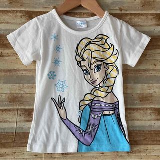 アナトユキノジョオウ(アナと雪の女王)のディズニー アナ雪 Tシャツ 半袖 白 110cm(Tシャツ/カットソー)