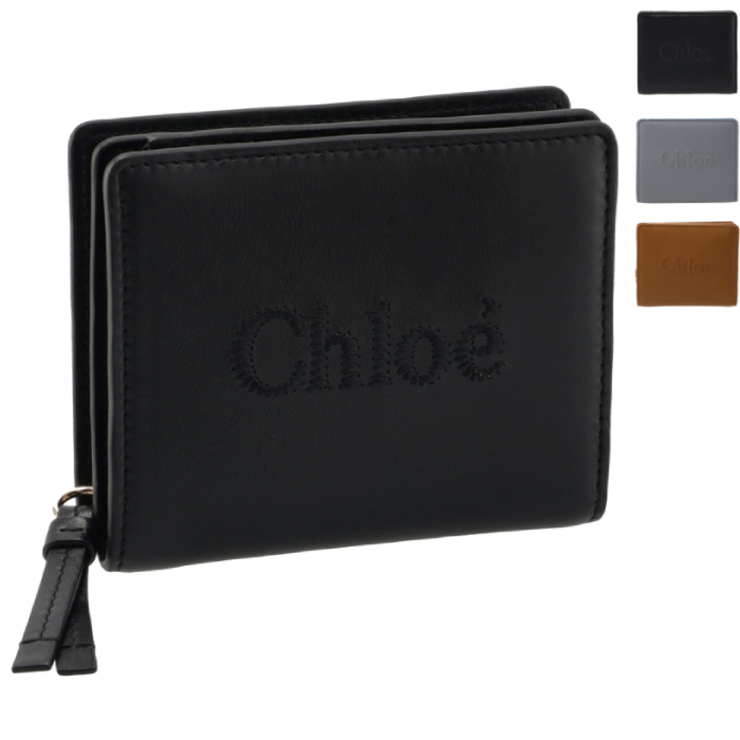 クロエ CHLOE 財布 二つ折り CHLOE SENSE センス ロゴ 刺繍 コンパクトウォレット ミニ財布 CHC23SP867 I10