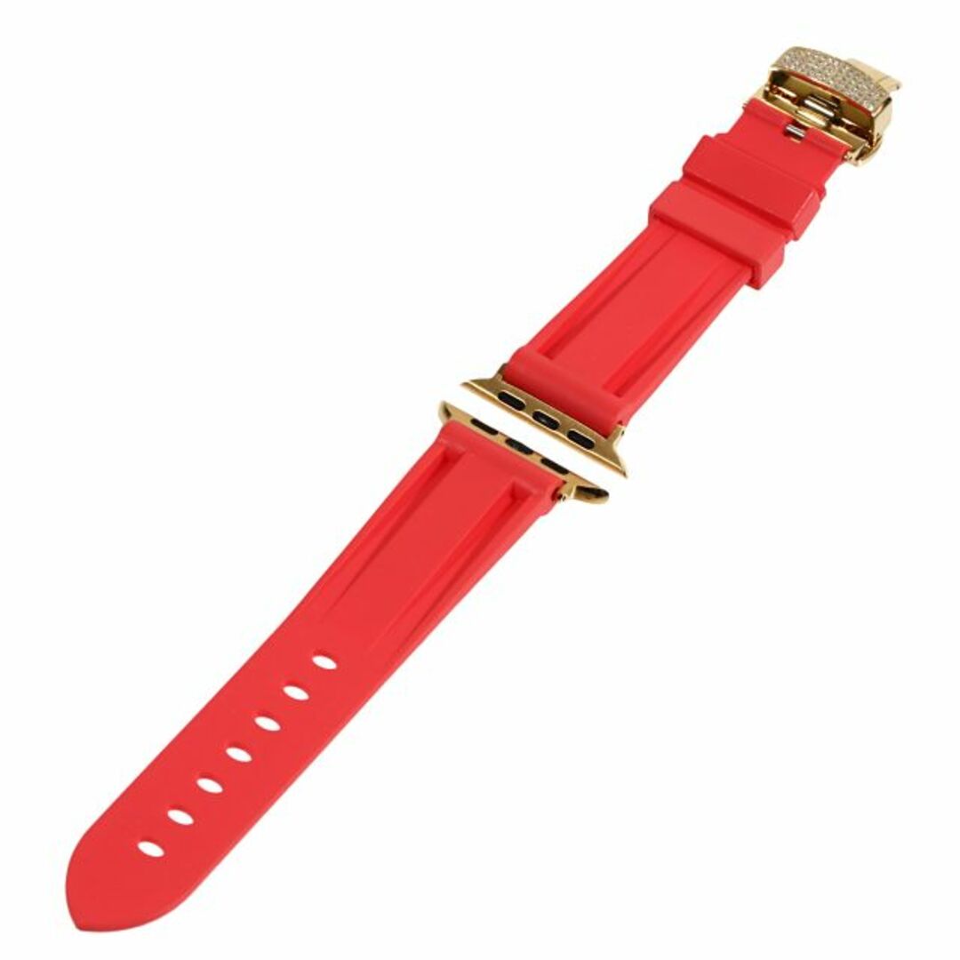 Apple Watch(アップルウォッチ)のアップルウォッチ ラグジュアリーバンド ベルト ラバー【42/44/45mm】赤 メンズの時計(ラバーベルト)の商品写真