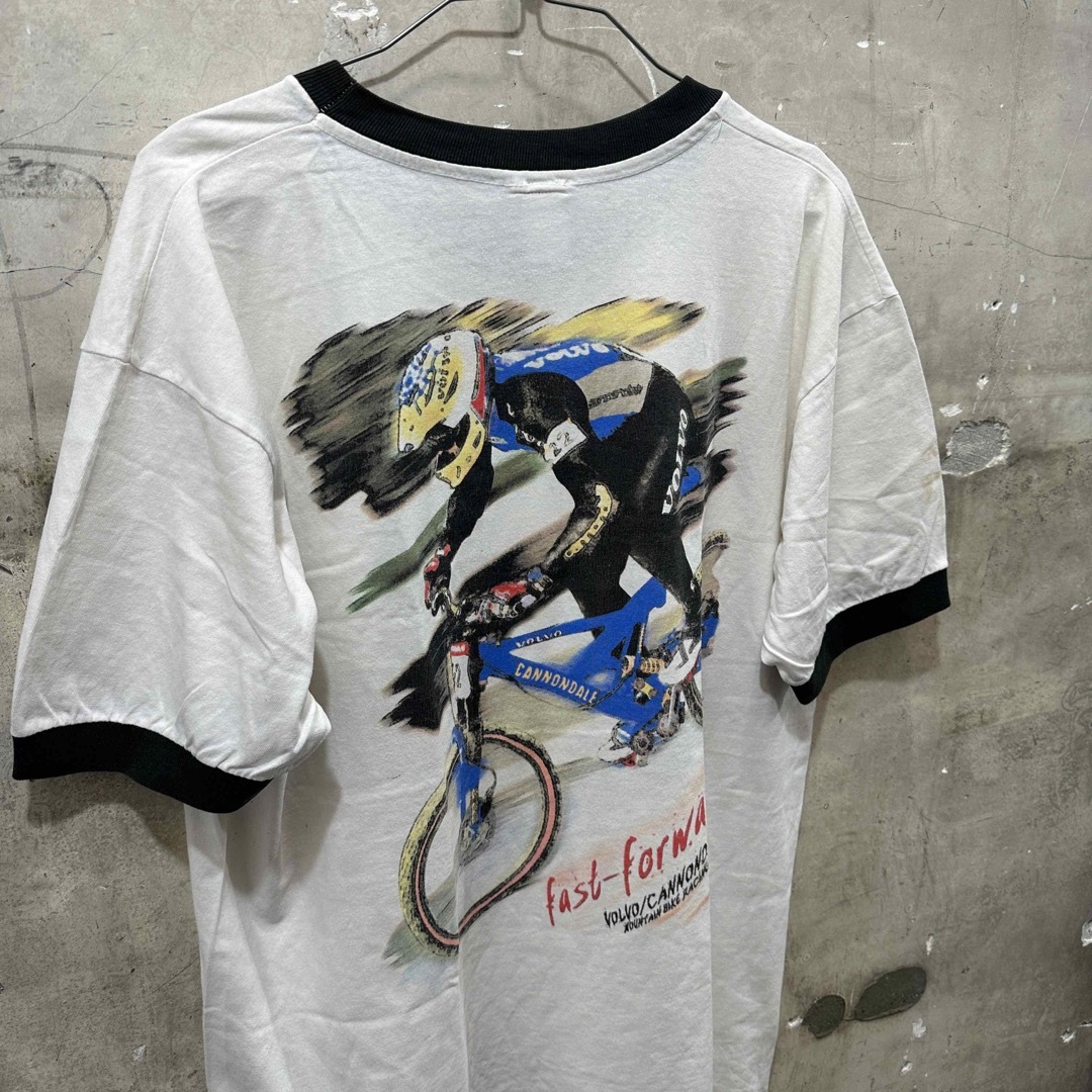 Cannondale(キャノンデール)のUSA製ビンテージ古着 キャノンデール リンガーTシャツ マウンテンバイクレース メンズのトップス(Tシャツ/カットソー(半袖/袖なし))の商品写真