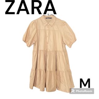 ザラ(ZARA)のZARA ☆SNS大人気 ☆ タックティアード シャツ フレアミニワンピース(ミニワンピース)