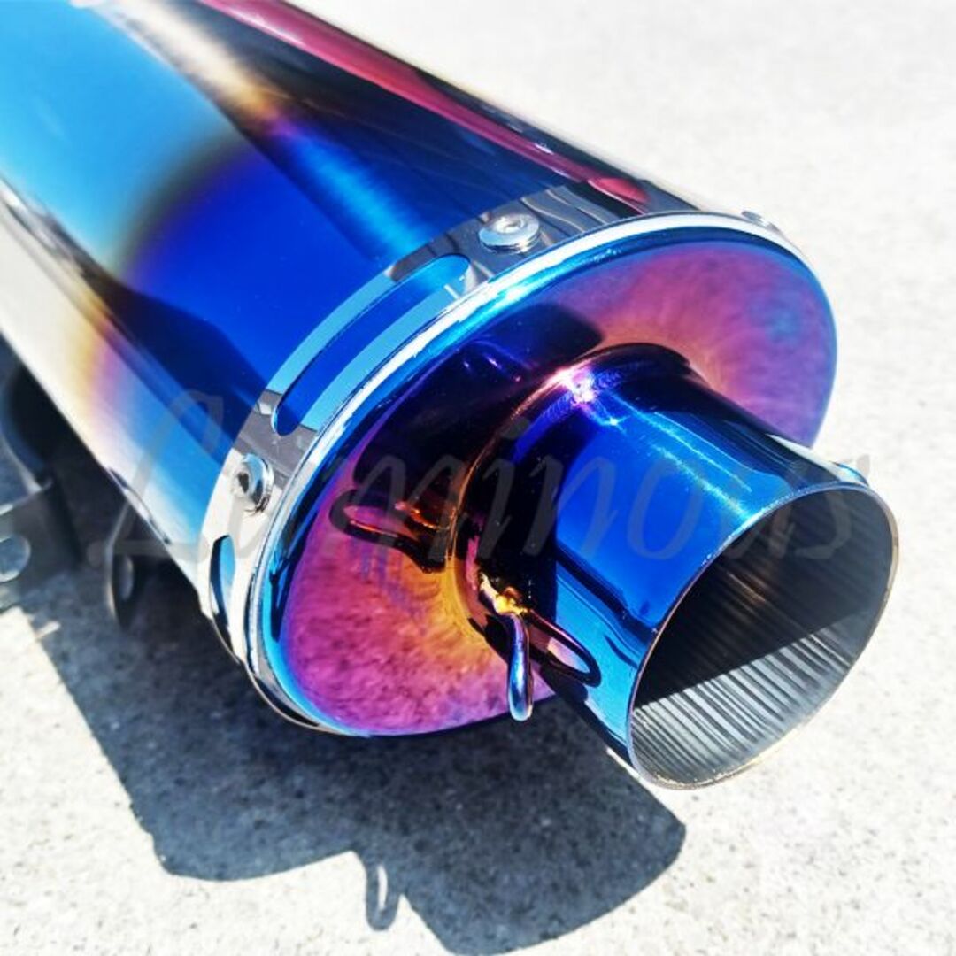 Y チタン焼風 オーバル マフラーサイレンサー スリップオン 50.8 バッフル 自動車/バイクのバイク(パーツ)の商品写真