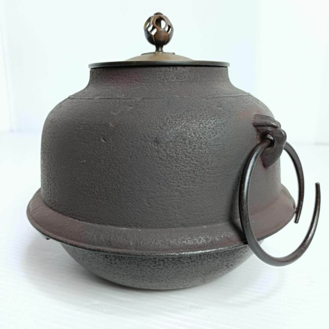 【釜師 般若勘渓 釜師 増山馨鉄】 唐銅 朝鮮風炉釜 共箱 茶器 茶道具
