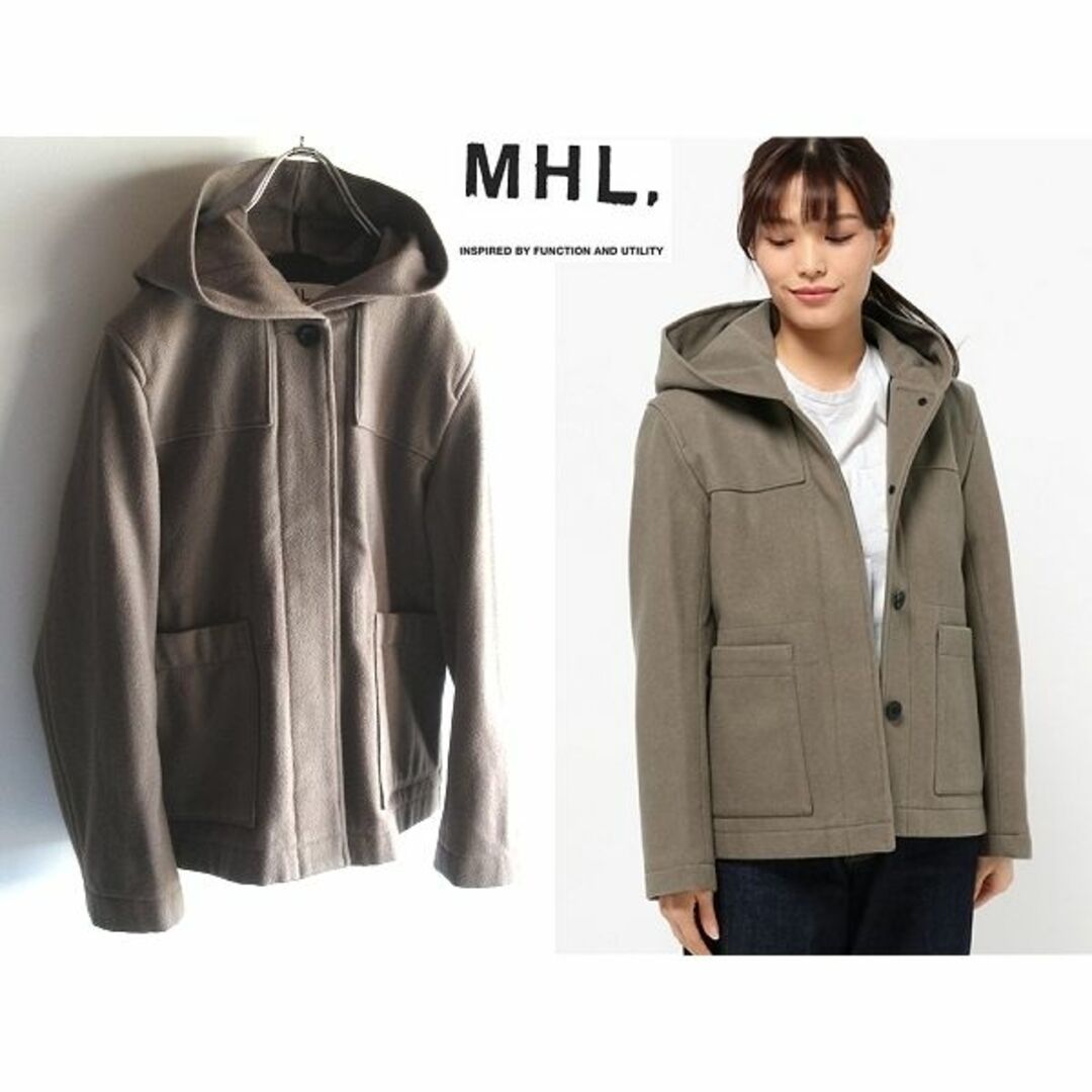 MHL エムエイチエル ウール フーテッド コート Ⅰ マーガレットハウエル