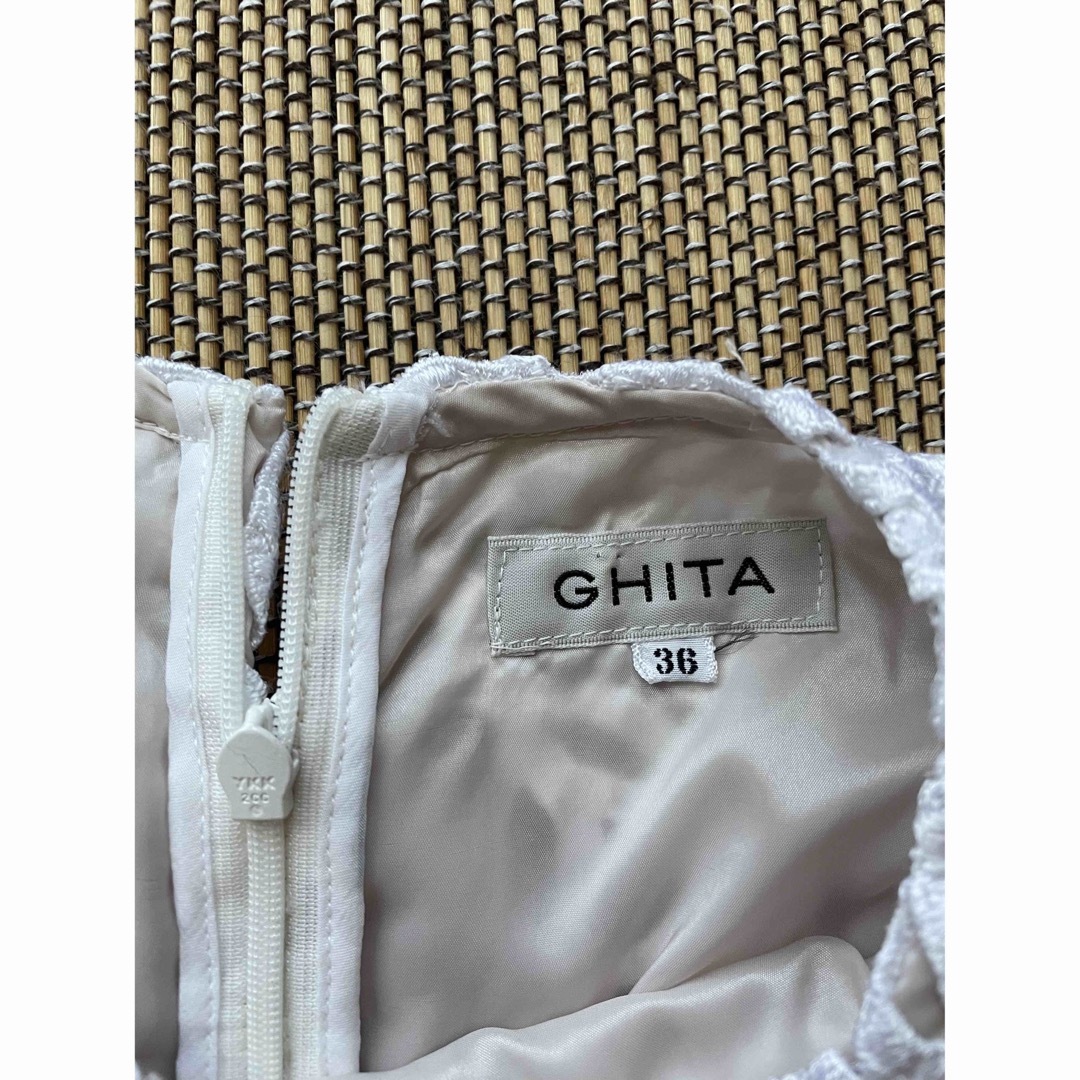 GHITA 膝下ワンピース 上品　パーティ レディースのフォーマル/ドレス(ミディアムドレス)の商品写真