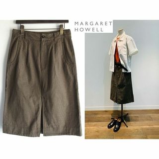 マーガレットハウエル(MARGARET HOWELL)の美品 MHL 19SS WORKWEAR COTTON LINEN スカート(その他)