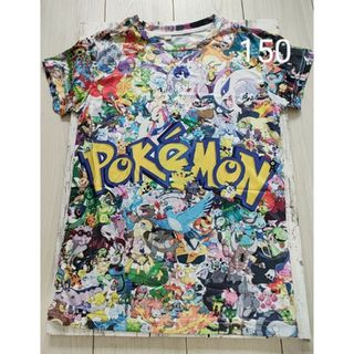 ポケモン　総柄　グラフィックT 海外製品　大人気　150(Tシャツ/カットソー)