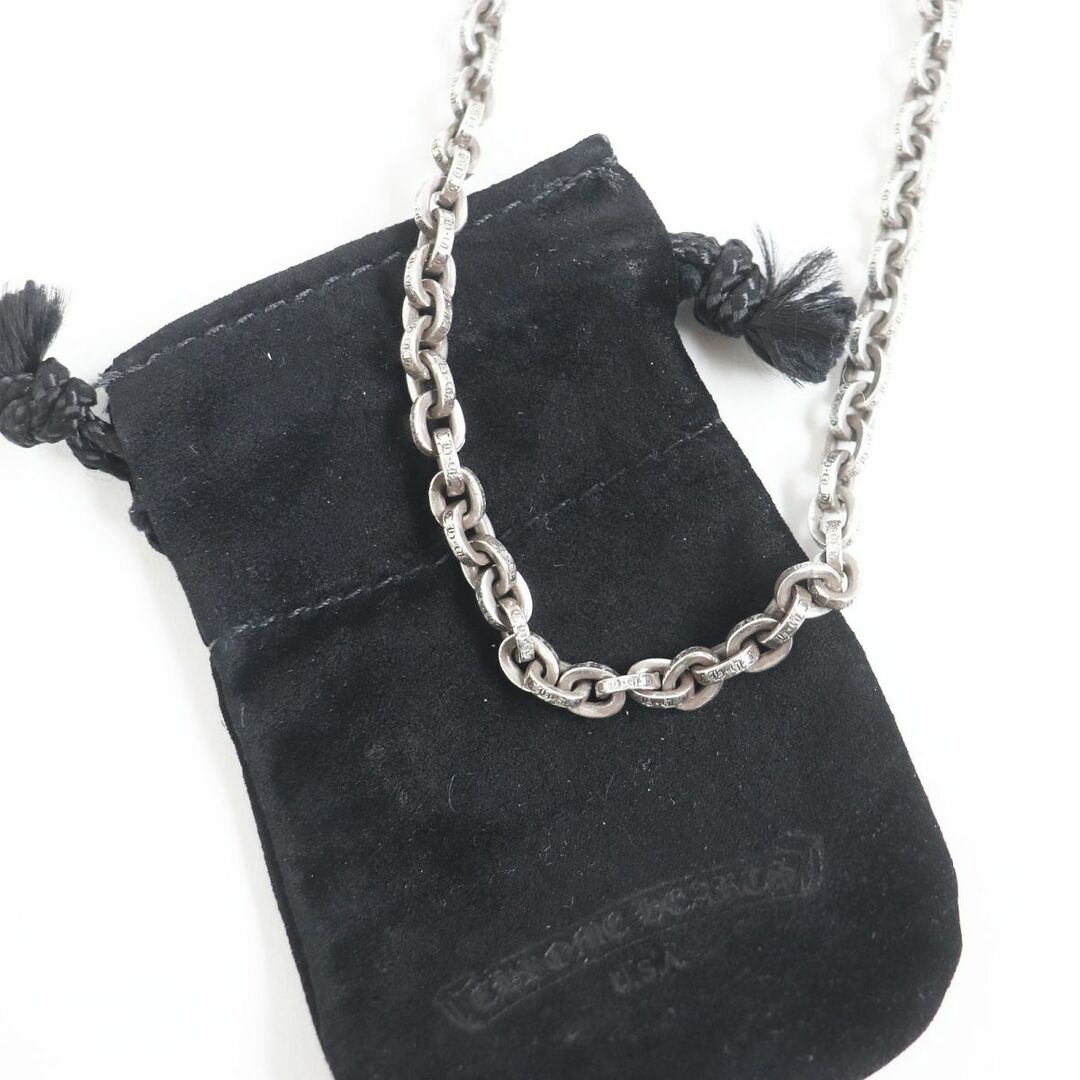 良品□CHROME HEARTS/クロムハーツ SV925×14K ペーパーチェーン ロゴ入り ネックレス/アクセサリー シルバー 20インチ 重量39.7g 袋付き 1