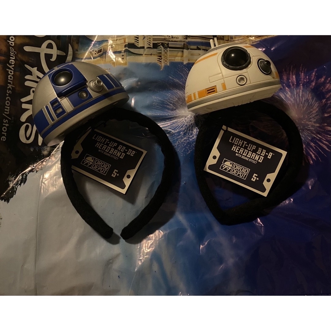 Disney(ディズニー)のWDW 海外ディズニー限定　スターウォーズR2D2&BB8 カチューシャセット レディースのヘアアクセサリー(カチューシャ)の商品写真