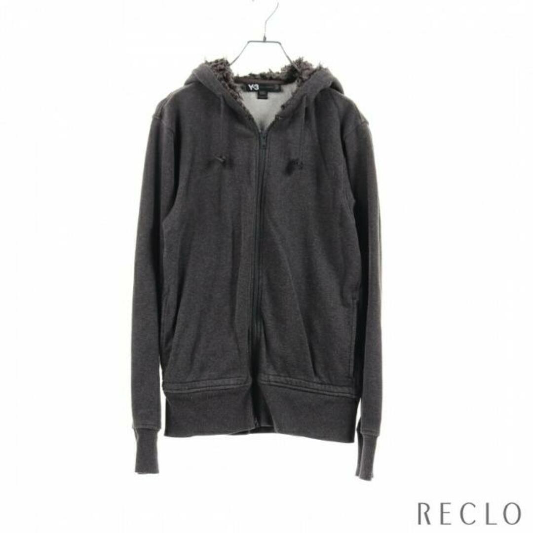 M FT FUR HOODY ジップアップパーカー ダークグレー