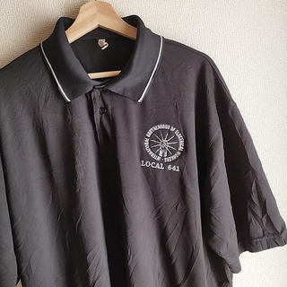 B by AKWA 黒 ポロシャツ アメリカ製 バンブー ビスコース 刺繍入(ポロシャツ)