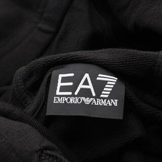 EMPORIO ARMANI EA7 - プルオーバーパーカー ブラック ロゴプリントの ...