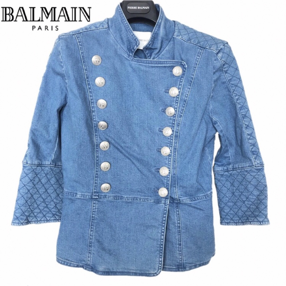 BALMAIN(バルマン)の【新品】確実正規品 BALMAIN バルマン キルティング ジャケット ブルー メンズのジャケット/アウター(ミリタリージャケット)の商品写真