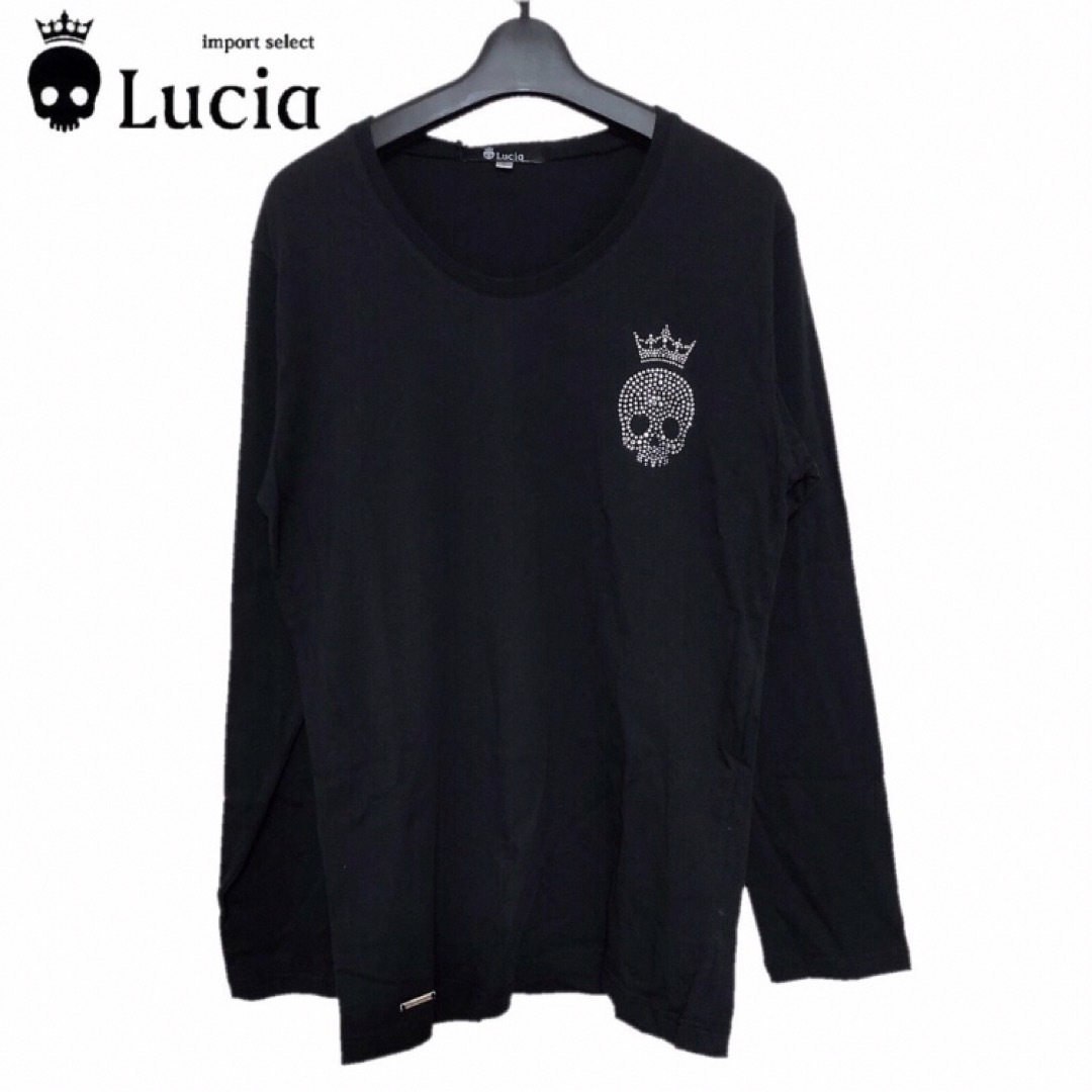 【新品】Lucia ルチア スワロフスキー Tシャツ トップス 長袖 ブラック