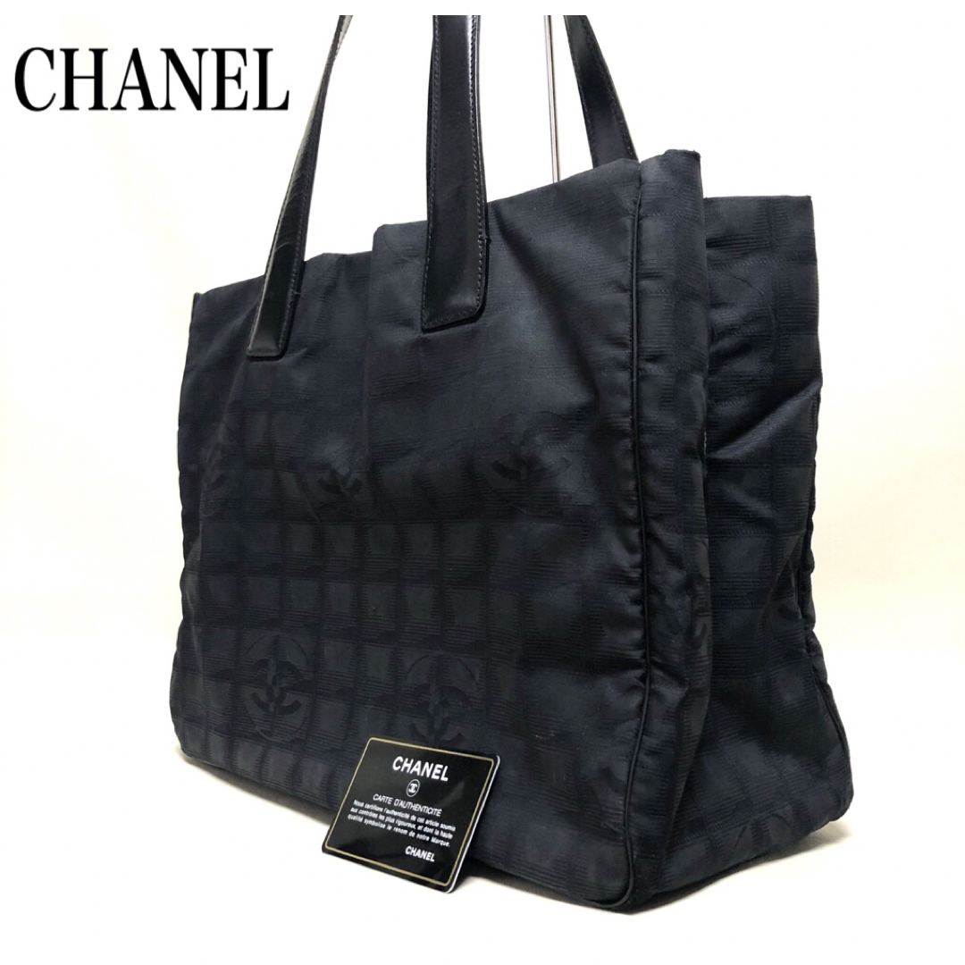 CHANEL シャネル ニュートラベルラインMM トートバッグ (カードあり)-