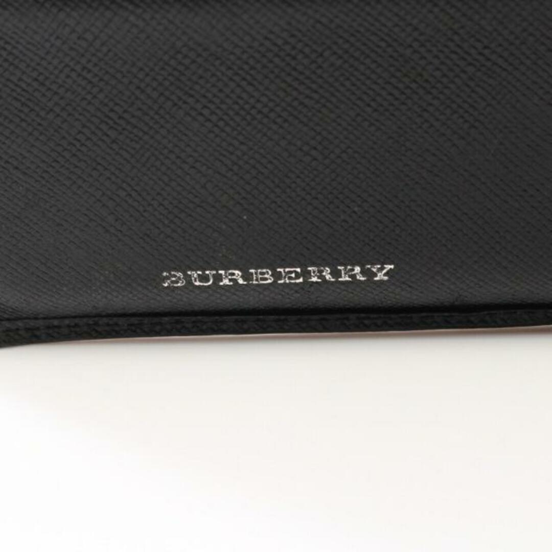 BURBERRY(バーバリー)の 二つ折り財布 レザー ブラック ロゴ型押し メンズのファッション小物(折り財布)の商品写真