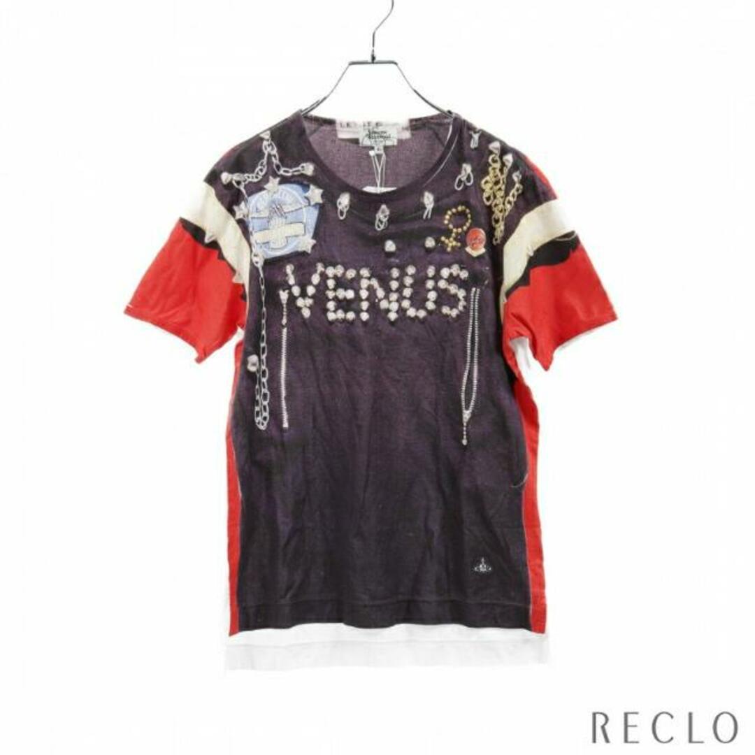 VENUS Tシャツ クルーネック パープル マルチカラー