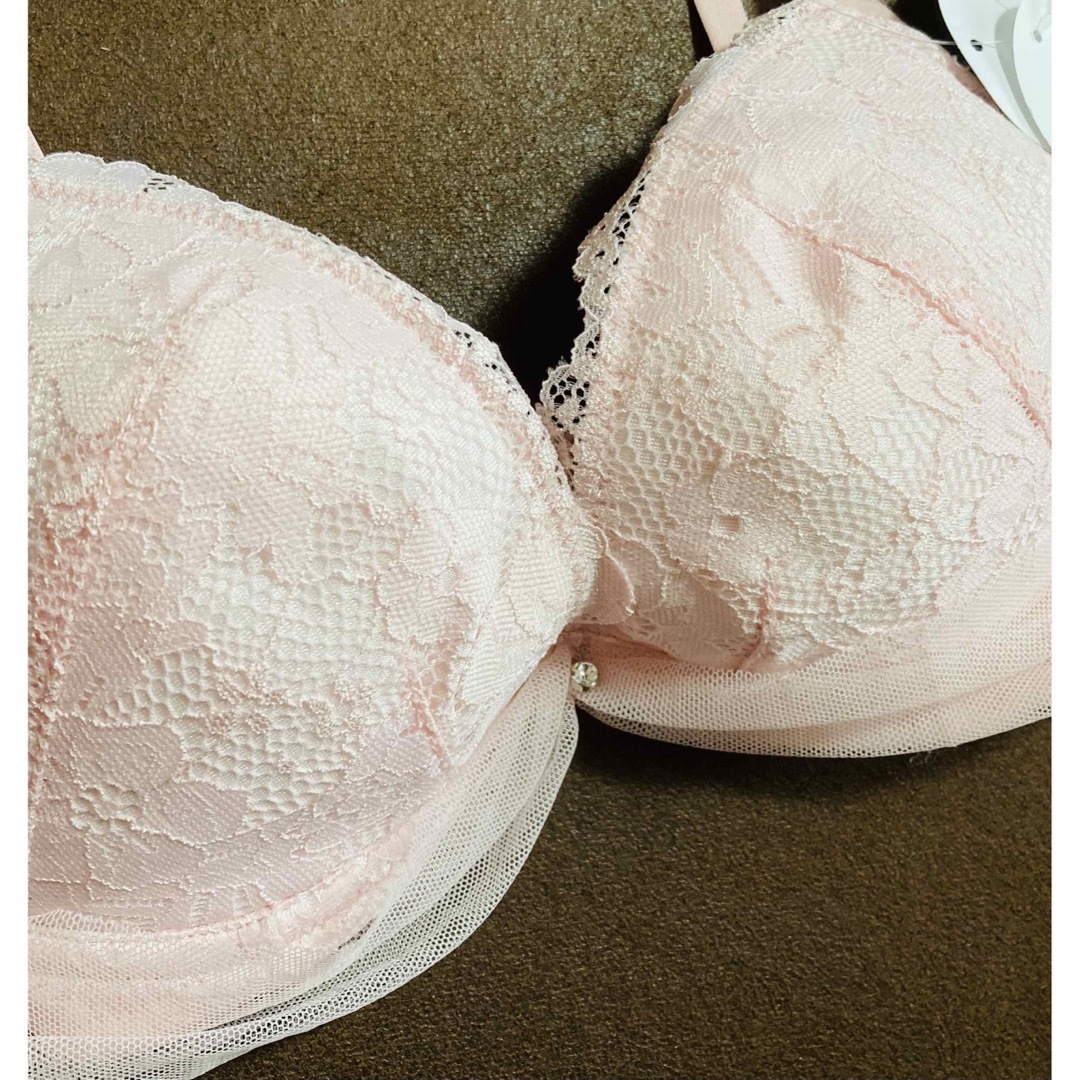 3点セット ブラジャー ショーツ ブラ パンツ ブラショーツ ブラセット ピンク レディースの下着/アンダーウェア(ブラ&ショーツセット)の商品写真