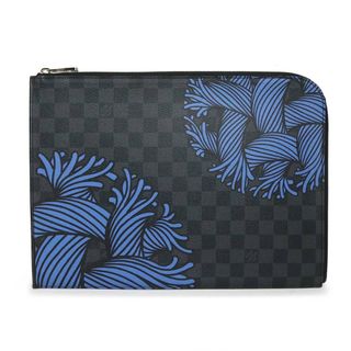 ルイヴィトン(LOUIS VUITTON)のルイ ヴィトン ポシェットジュール GM クリストファーネメス クラッチバッグ ダミエグラフィット ブラック ブルー シルバー金具 N41685 LOUIS VUITTON 箱付（新品・未使用品）(セカンドバッグ/クラッチバッグ)