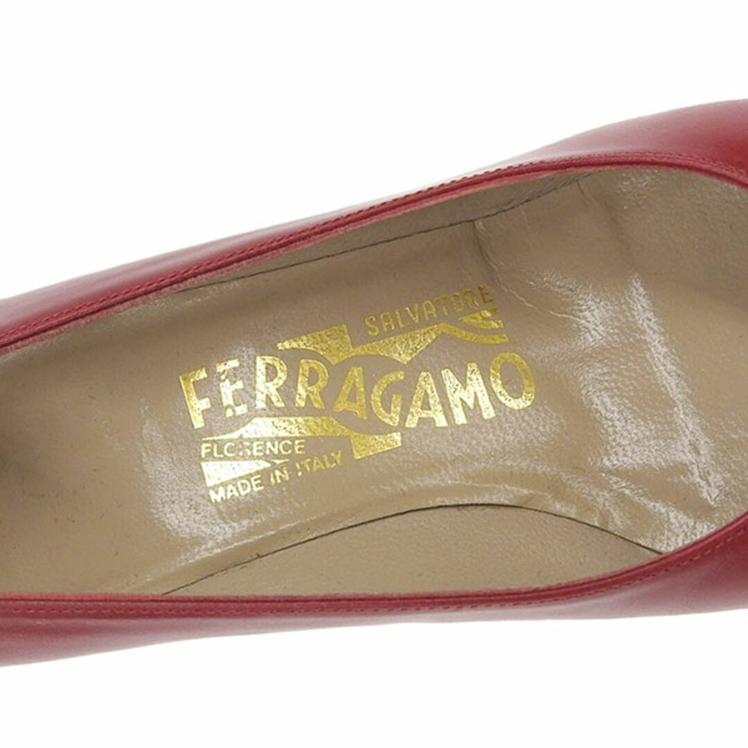 Ferragamo(フェラガモ)のフェラガモ Salvatore Ferragamo レザー パンプス レディース レッド size4 1/2 D Y01528 レディースの靴/シューズ(ハイヒール/パンプス)の商品写真