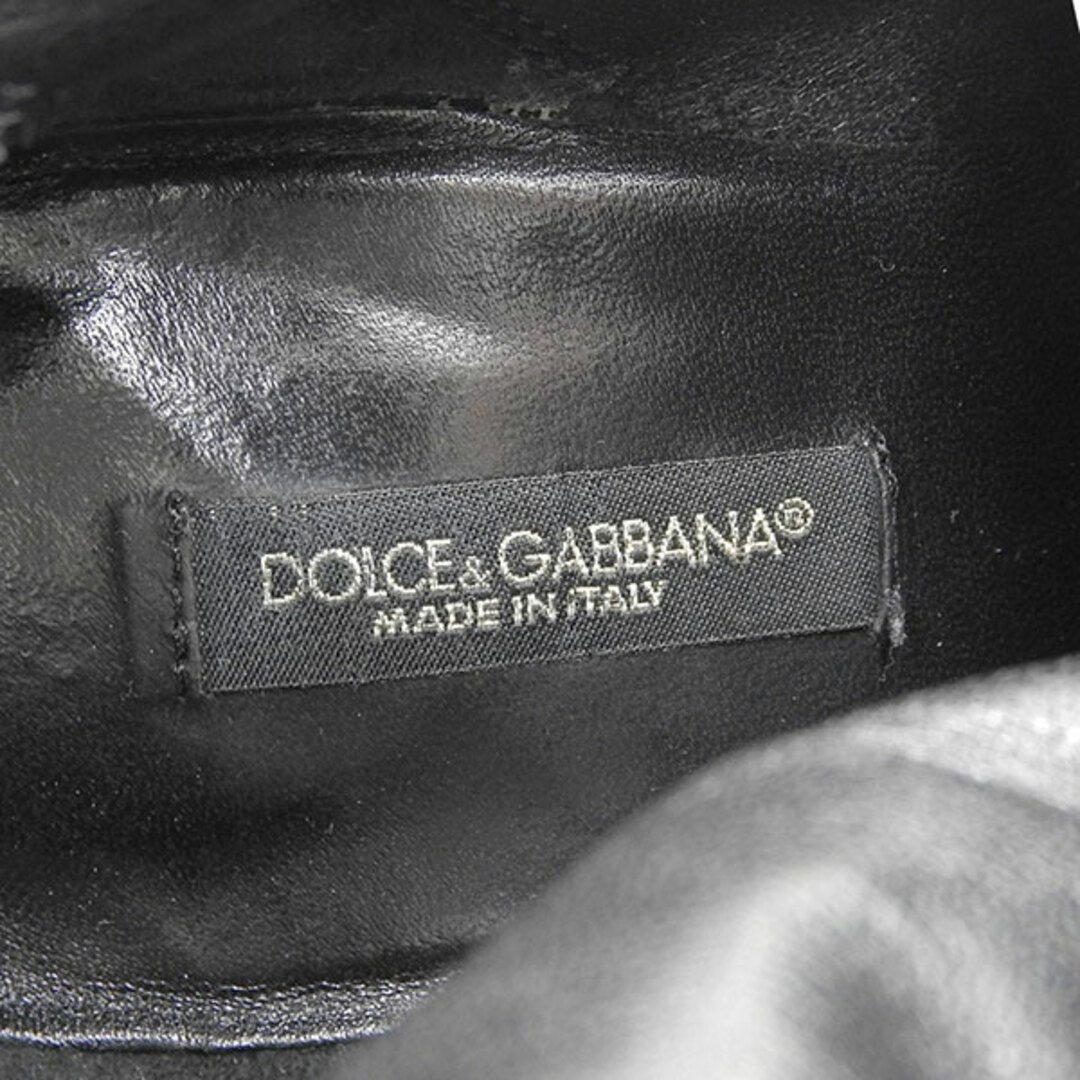 ドルチェ&ガッバーナ Dolce&Gabbana スエード ビジュー ブーティー レディース ブラック 黒 size36 1/2 Y01530