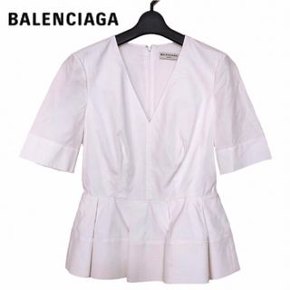 バレンシアガ(Balenciaga)のBALENCIAGA バレンシアガ シャツ Vネック トップス ホワイト(シャツ/ブラウス(長袖/七分))